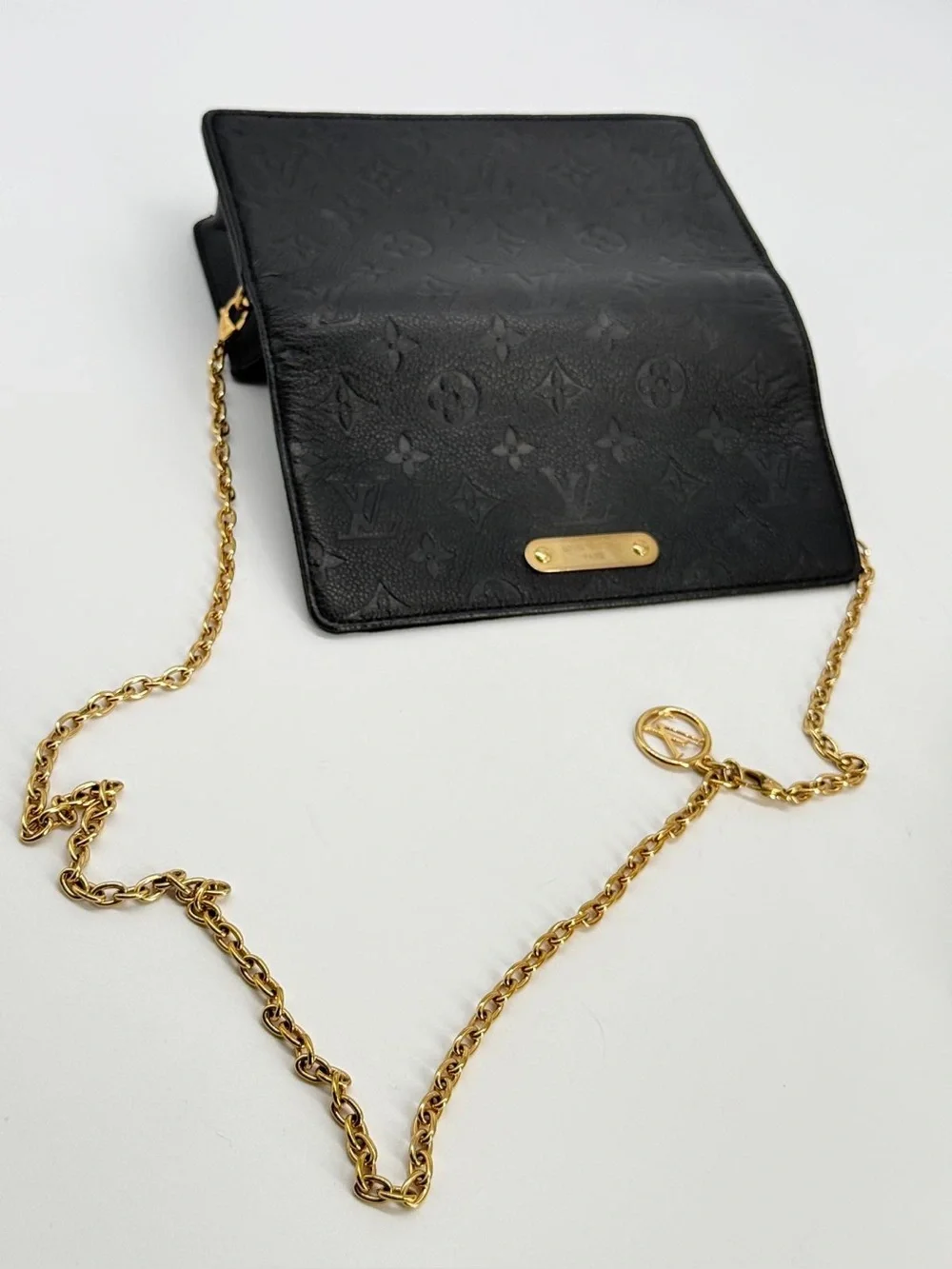 Louis Vuitton Lily Wallet On Chain Black Monogram Empreinte Leather Bag